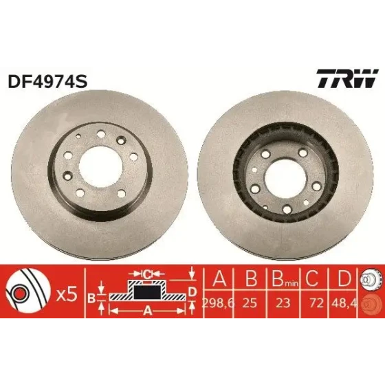 TRW Ön Fren Diski – DF4974S ürün görseli