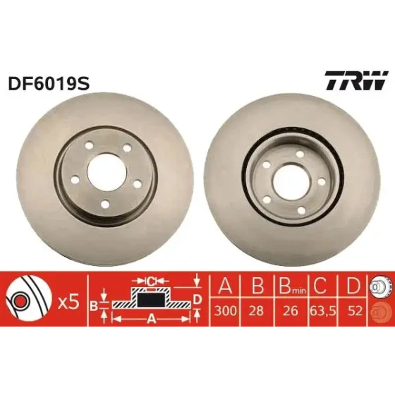 TRW Ön Fren Diski – DF6019S / OEM 1514427 ürün görseli