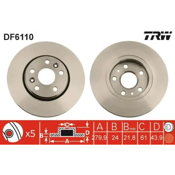 TRW Ön Fren Diski – DF6110 ürün görseli