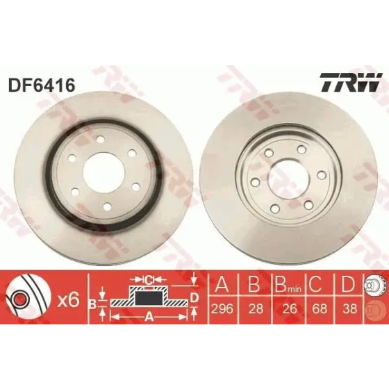 TRW Ön Fren Diski – DF6416 / OEM 40206EB300 ürün görseli
