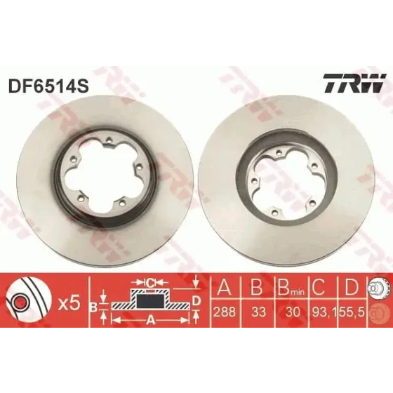 TRW Ön Fren Diski – DF6514S ürün görseli