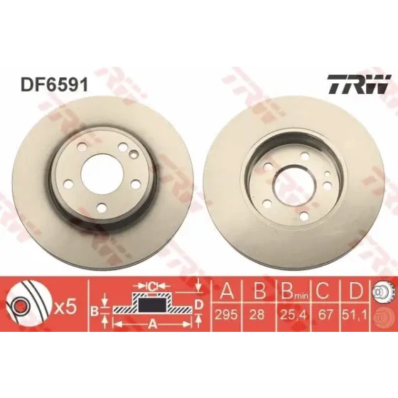 TRW Ön Fren Diski – DF6591 / OEM A2464212412 ürün görseli