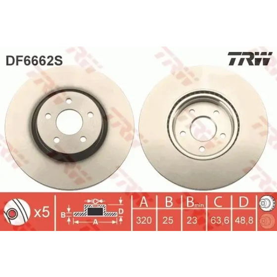 TRW Ön Fren Diski – DF6662S ürün görseli