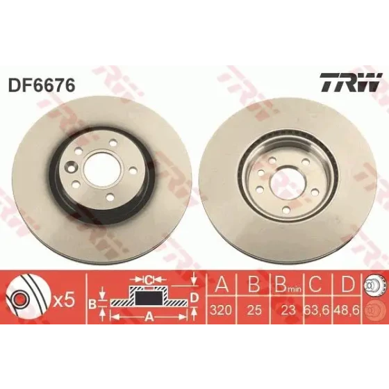 TRW Ön Fren Diski – DF6676S ürün görseli