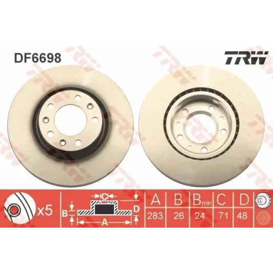TRW Ön Fren Diski – DF6698 ürün görseli