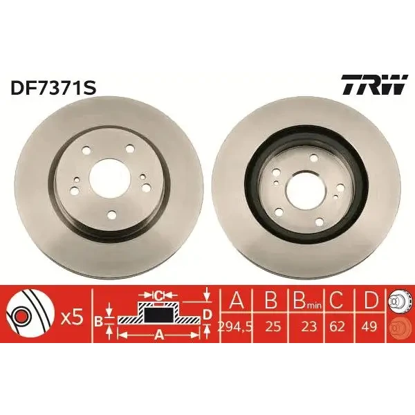 TRW Ön Fren Diski – DF7371S