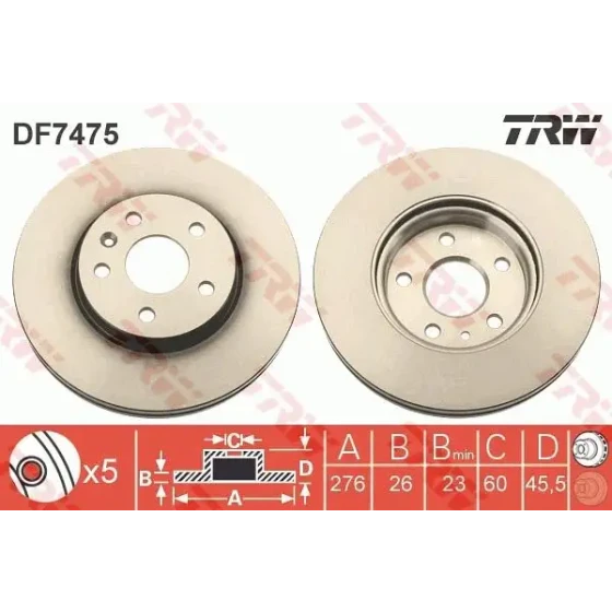 TRW Ön Fren Diski – DF7475 ürün görseli