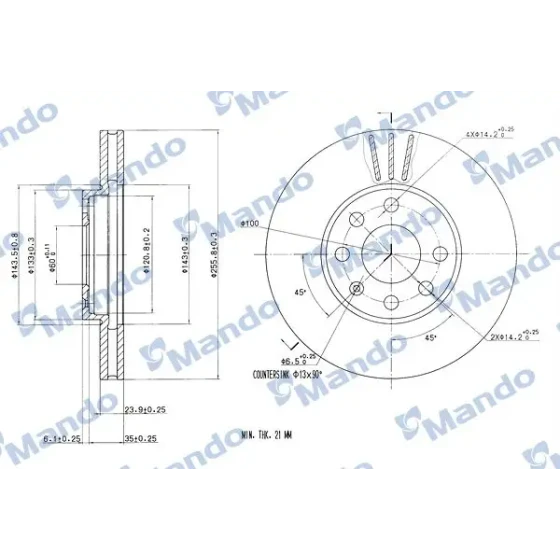 Mando Ön Fren Diski – MBC035173 / OEM 90497879 ürün görseli