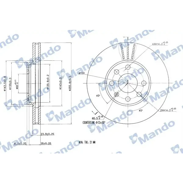 Mando Ön Fren Diski – MBC035173 / OEM 90497879