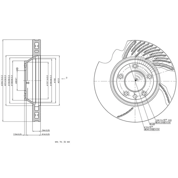 MGA Ön Fren Diski (Sağ) – 50424 / OEM 7L8615302
