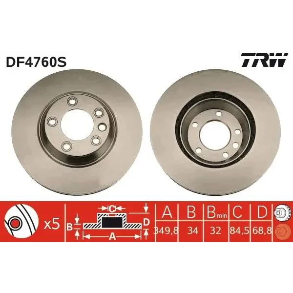 TRW Ön Fren Diski (Sağ) – DF4760S