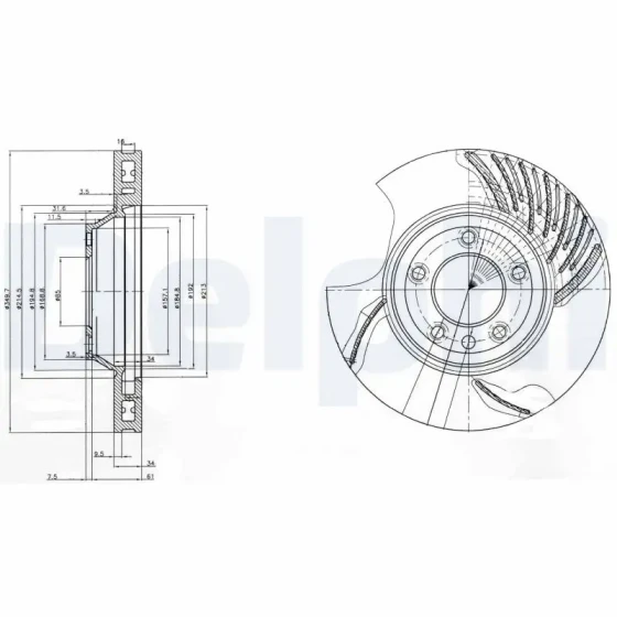Delphi Ön Fren Diski (Sol) – BG9774 ürün görseli