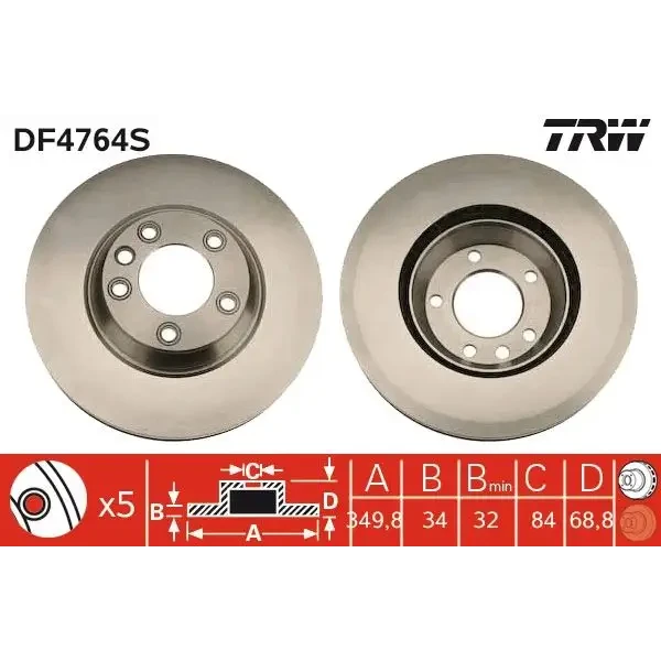 TRW Ön Fren Diski (Sol) – DF4764S