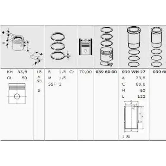 Mahle Piston Gömlek Segman (Set) – 0396090 / OEM 0114L6 ürün görseli