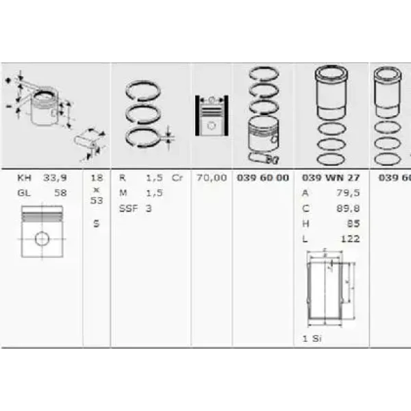 Mahle Piston Gömlek Segman (Set) – 0396090 / OEM 0114L6