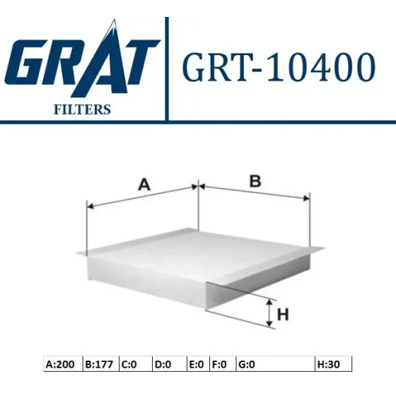 GRAT Polen Filtresi – 10400 / OEM 77364561 ürün görseli