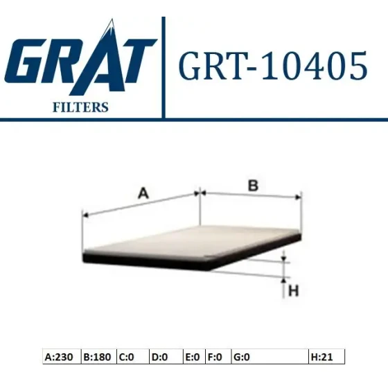 GRAT Polen Filtresi – 10405 / OEM 71736776 ürün görseli