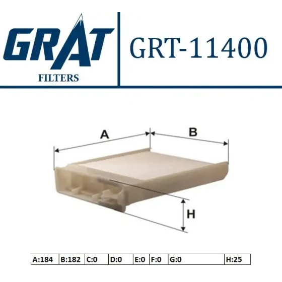GRAT Polen Filtresi – 11400 / OEM 7701062227 ürün görseli