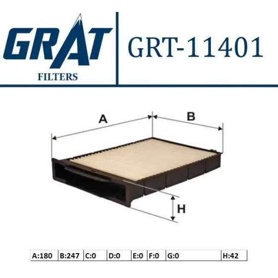 GRAT Polen Filtresi – 11401 / OEM 7701055109 ürün görseli
