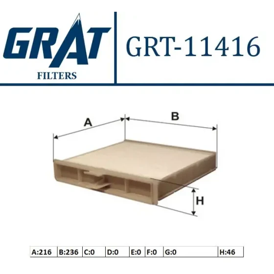 GRAT Polen Filtresi – 11416 / OEM 7701055110 ürün görseli