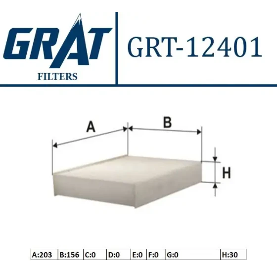 GRAT Polen Filtresi – 12401 / OEM 6447VY ürün görseli