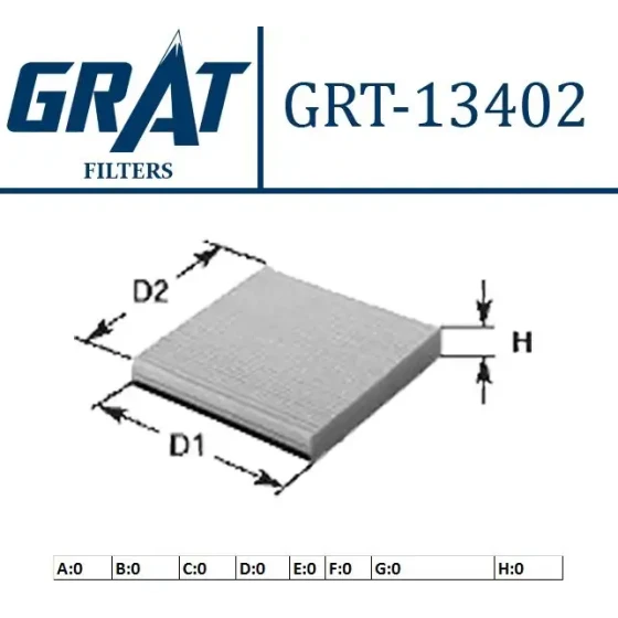 GRAT Polen Filtresi – 13402 / OEM 647945 ürün görseli
