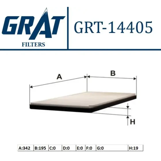 GRAT Polen Filtresi – 14405 / OEM 1808604 ürün görseli