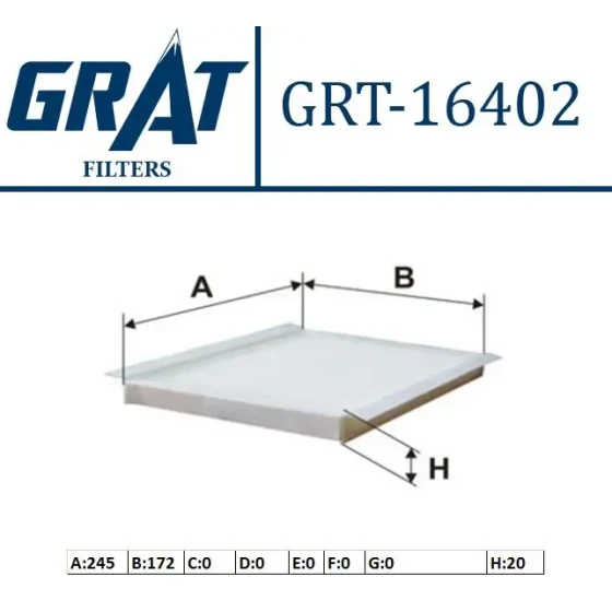 GRAT Polen Filtresi – 16402 / OEM 971332L000 ürün görseli