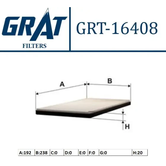 GRAT Polen Filtresi – 16408 / OEM 971330Z000 ürün görseli