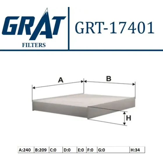 GRAT Polen Filtresi – 17401 / OEM 3M5J18D543BA ürün görseli