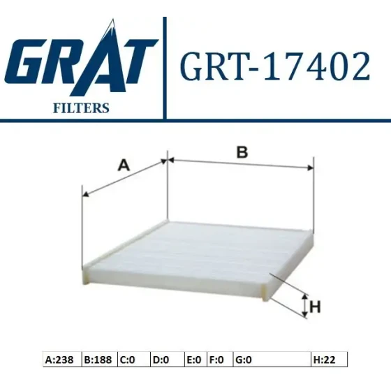 GRAT Polen Filtresi – 17402 / OEM 8V5118D543AA ürün görseli