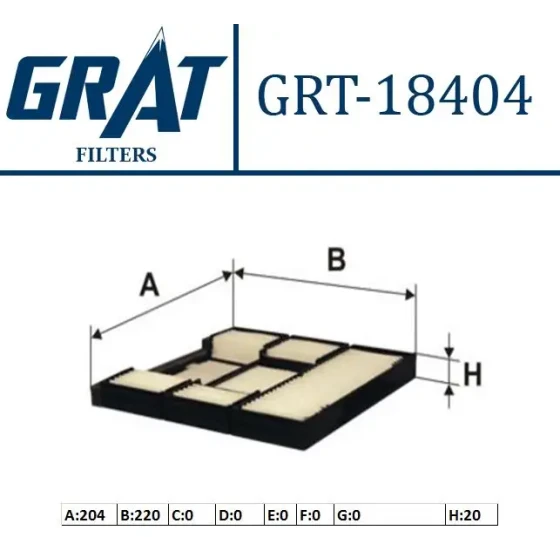GRAT Polen Filtresi – 18404 / OEM 8850812010 ürün görseli