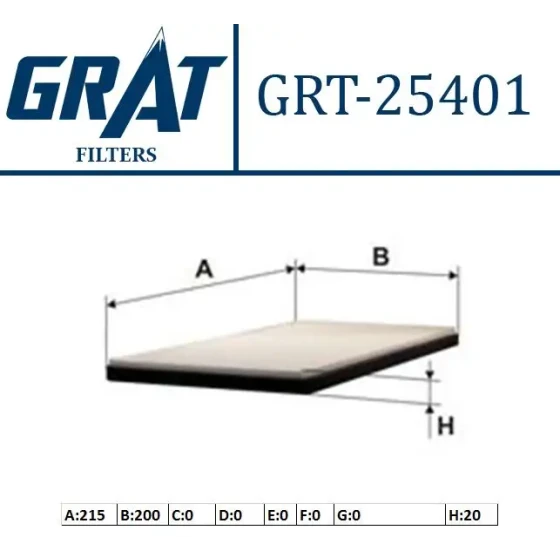 GRAT Polen Filtresi – 25401 / OEM 95947238 ürün görseli