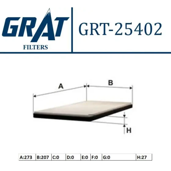 GRAT Polen Filtresi – 25402 / OEM 96440878 ürün görseli