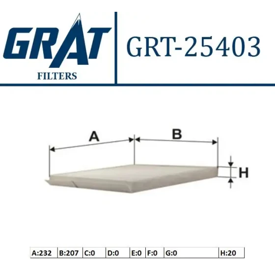 GRAT Polen Filtresi – 25403 / OEM 96539649 ürün görseli