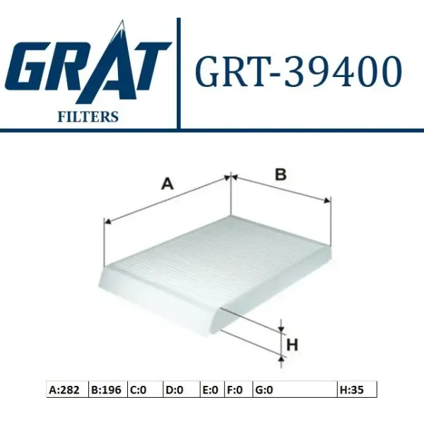 GRAT Polen Filtresi – 39400 / OEM 30767022