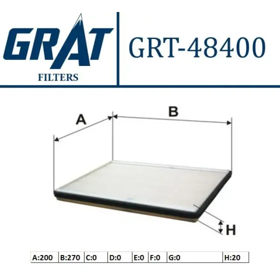 GRAT Polen Filtresi – 48400 / OEM 9586164J00 ürün görseli