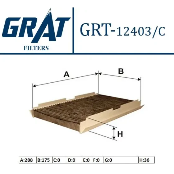 GRAT Polen Filtresi (Karbonlu) – 12403C / OEM 6479C2 ürün görseli