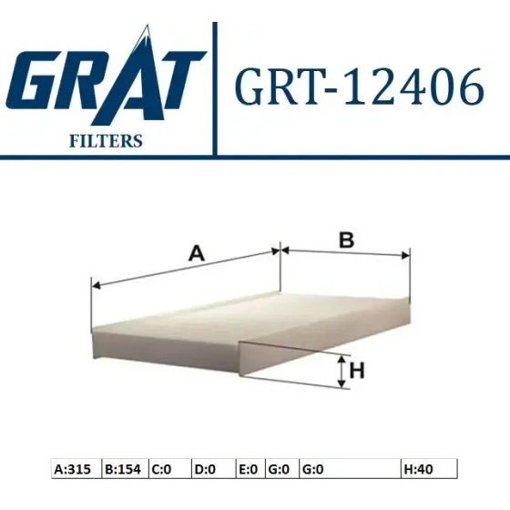 GRAT Polen Filtresi (Karbonlu) – 12406C / OEM 647943 ürün görseli