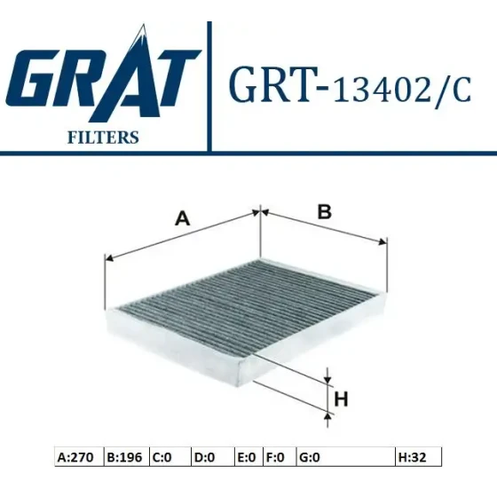 GRAT Polen Filtresi (Karbonlu) – 13402C / OEM 647945 ürün görseli