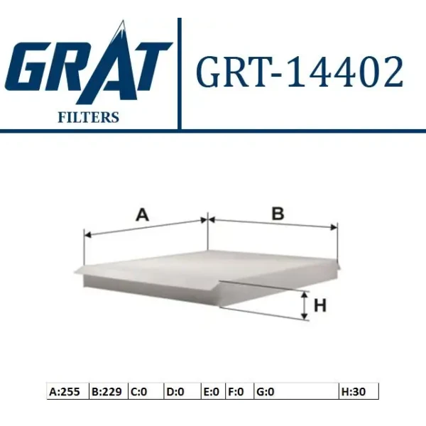 GRAT Polen Filtresi (Karbonlu) – 14402C / OEM 1808612