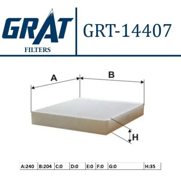 GRAT Polen Filtresi (Karbonlu) – 14407C / OEM 1808524