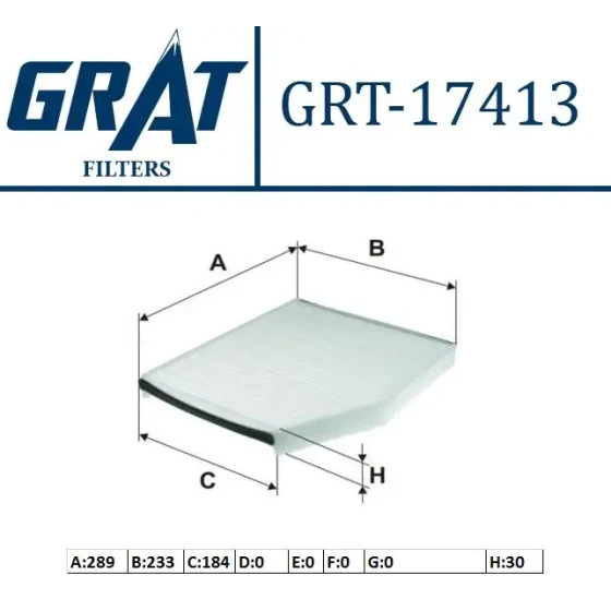 GRAT Polen Filtresi (Karbonlu) – 17413C / OEM BK2119G244AA ürün görseli