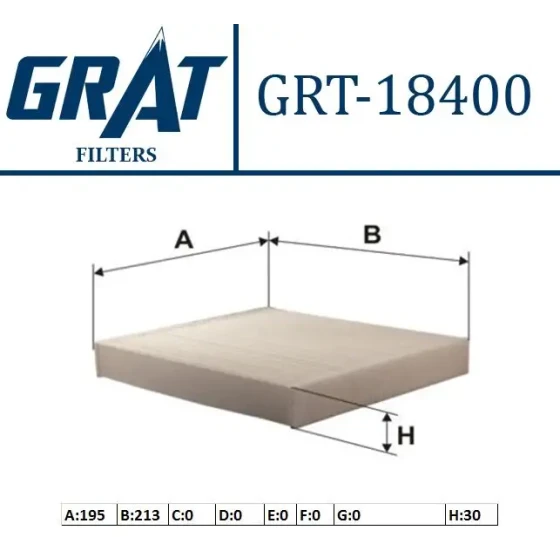 GRAT Polen Filtresi (Karbonlu) – 18400C / OEM 8713950060 ürün görseli