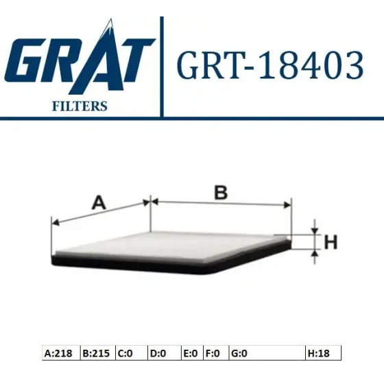 GRAT Polen Filtresi (Karbonlu) – 18403C / OEM 8850820210 ürün görseli