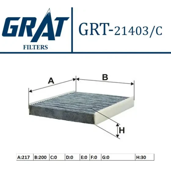 GRAT Polen Filtresi (Karbonlu) – 21403C / OEM 7803A005 ürün görseli