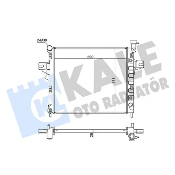 KALE Radyatör – 342090 / OEM 52079883AC ürün görseli