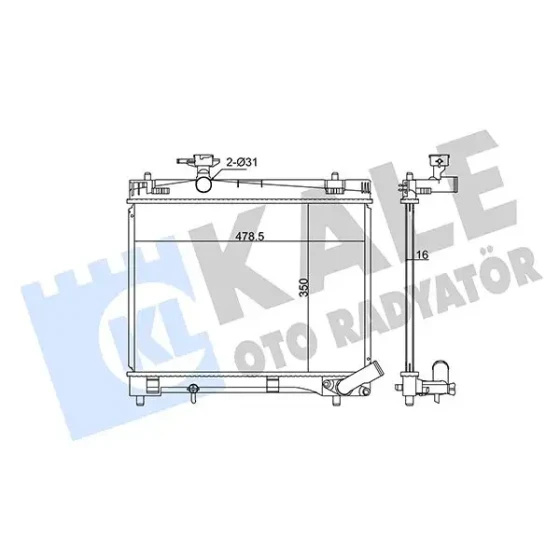 KALE Radyatör – 342135 / OEM 1640047090 ürün görseli