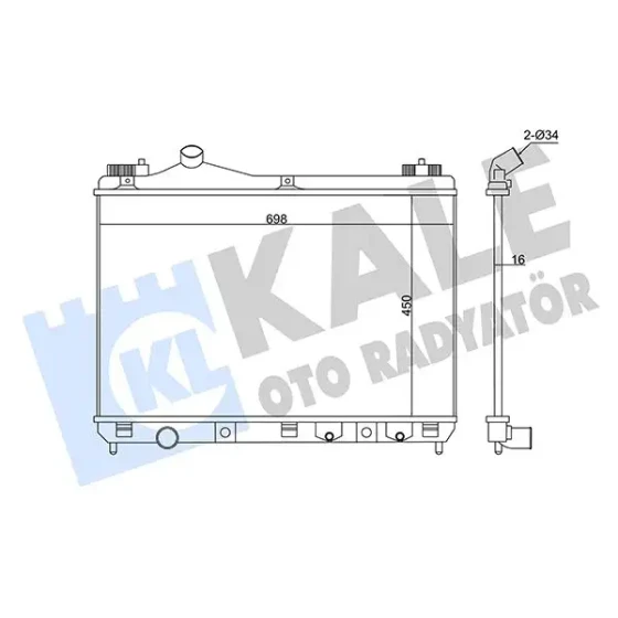 KALE Radyatör – 346040 / OEM 1770067J00 ürün görseli