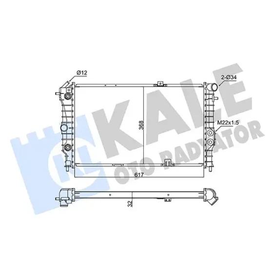 KALE Radyatör – 347480 / OEM 1300133 ürün görseli